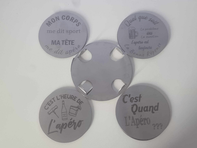 set de dessous de verre sur le thème "Apéro"