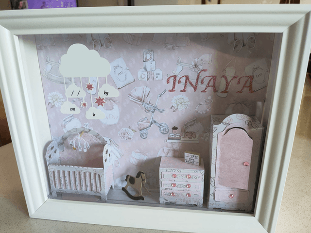 Cadre de naissance 3D à personnaliser (sur commande)