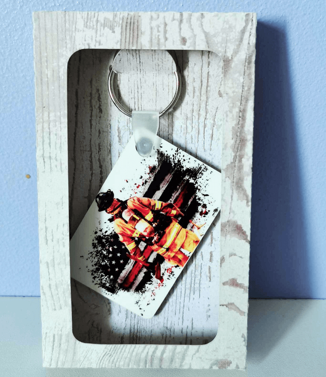 Porte-clé rectangle 6x4 cm en MDF (9 styles)