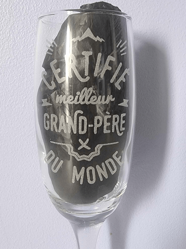 Flûte gravée "Certifié meilleur grand-père du monde"