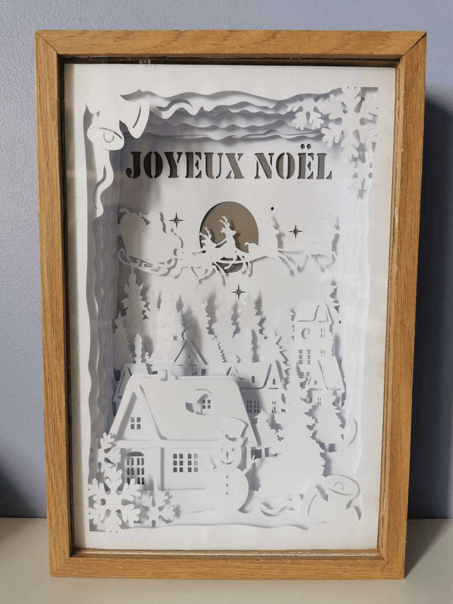 Lightbox "père noël, sapin et village"