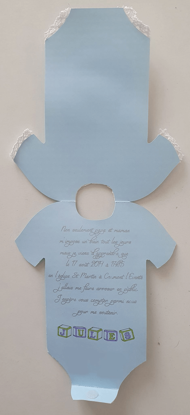 Faire-part couche culotte à personnaliser (sur commande)