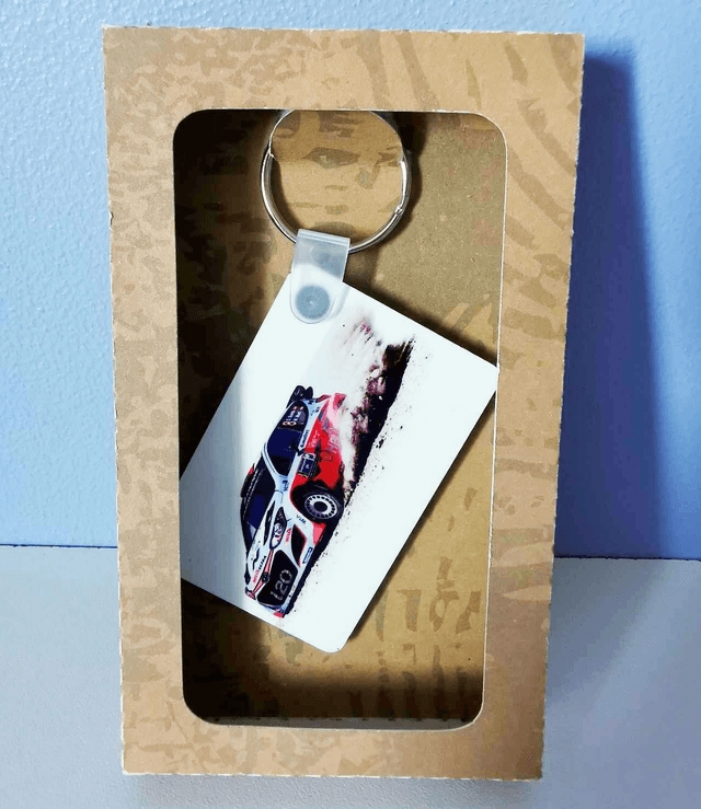 Porte-clé rectangle 6x4 cm en MDF (9 styles)