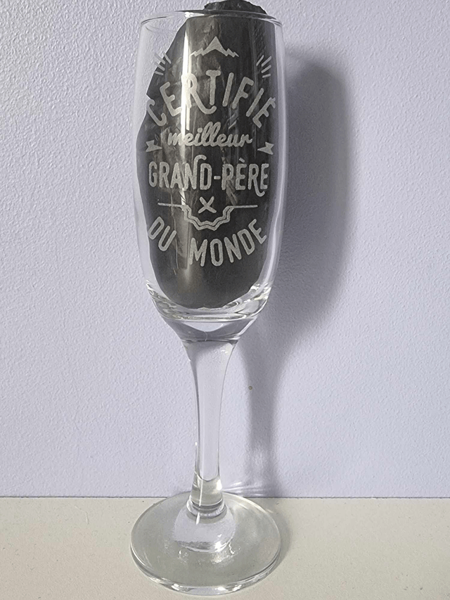 Flûte gravée "Certifié meilleur grand-père du monde"