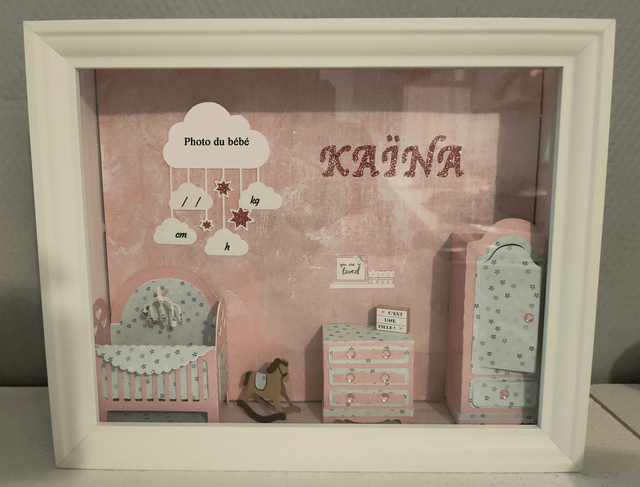 Cadre de naissance 3D à personnaliser (sur commande)