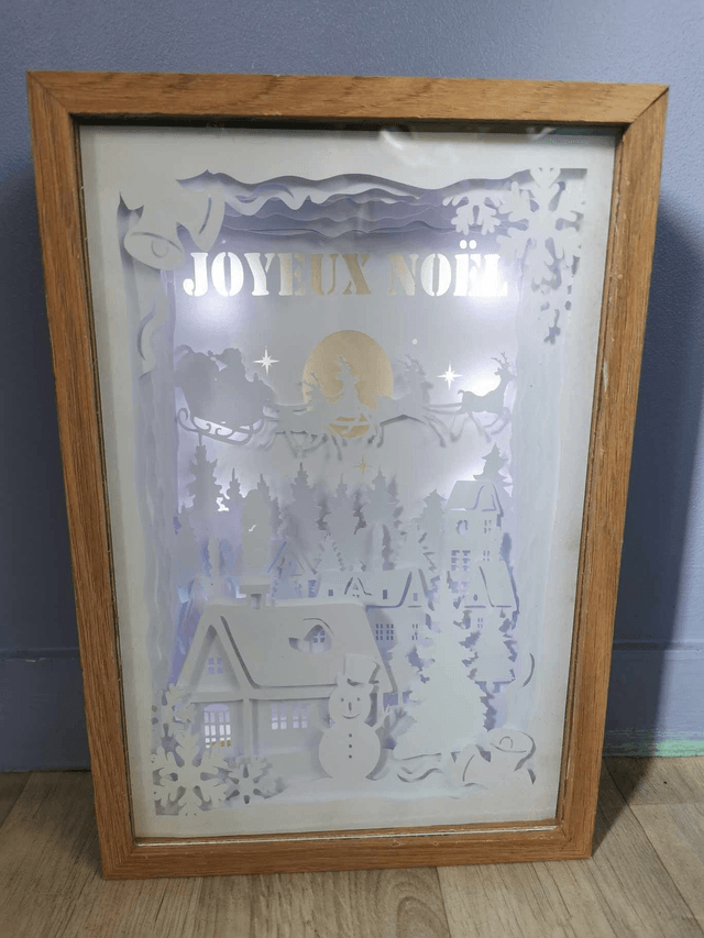 Lightbox "père noël, sapin et village"
