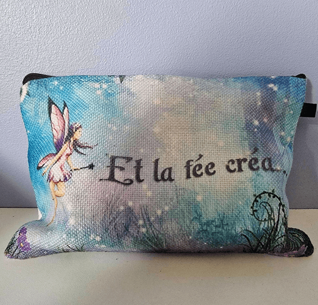 Trousse aspect lin 15X22 cm (à personnaliser)