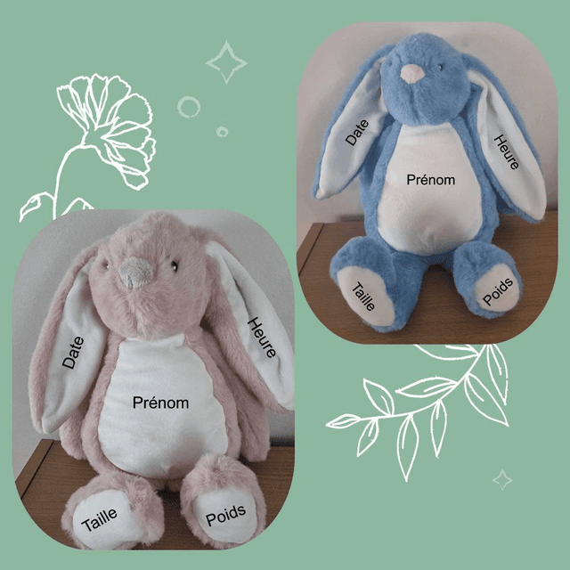 Doudou lapin à personnaliser