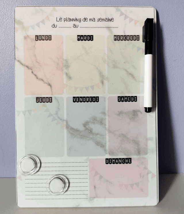 Tableau &quot;Planning de la semaine&quot;