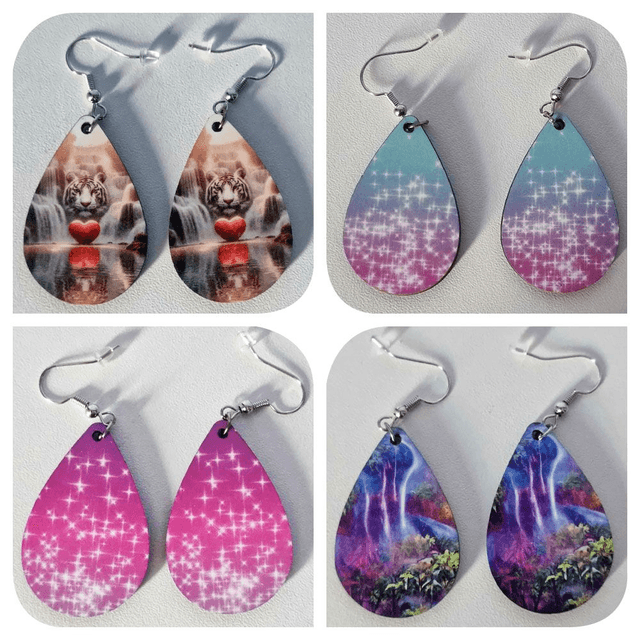 4 style de boucles d&#039;oreilles forme goutte d&#039;eau